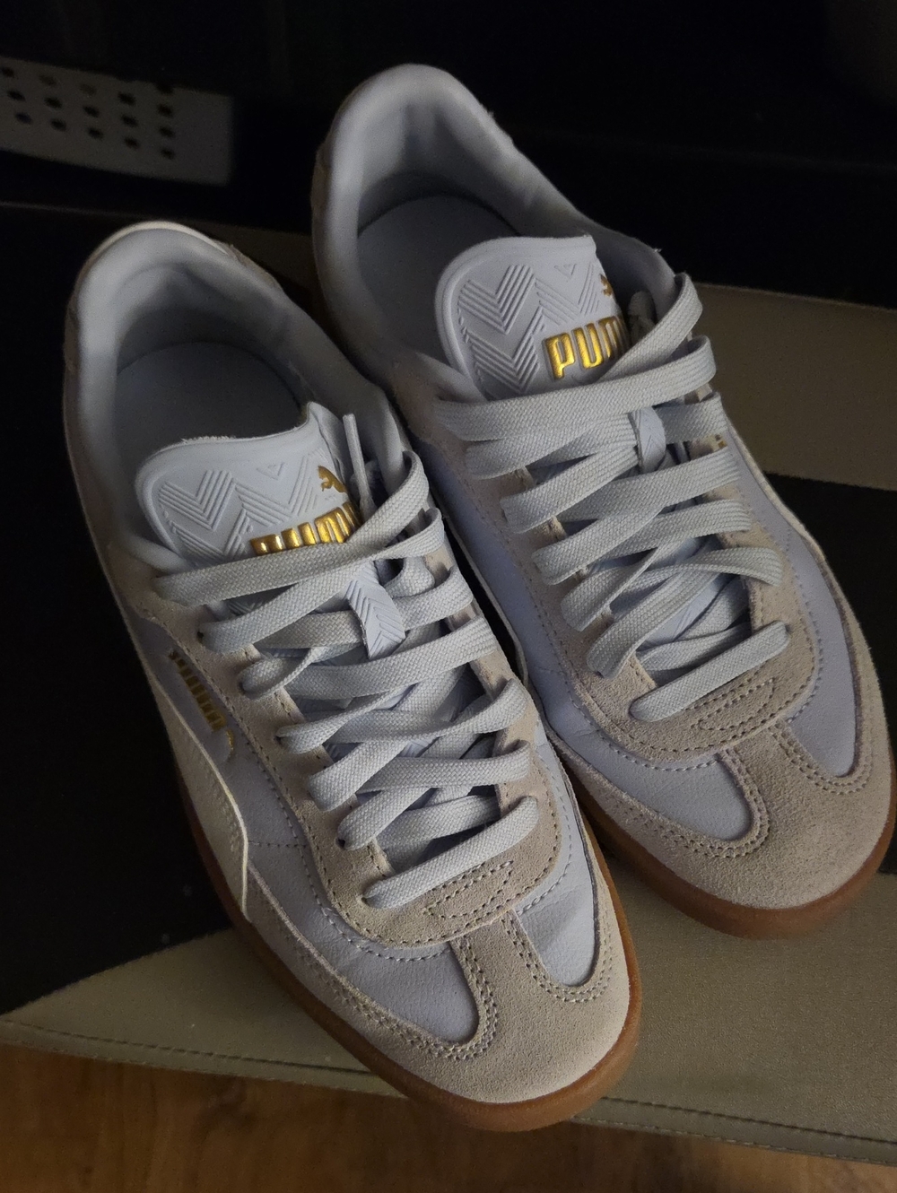 Puma Women’s Classic Light Gray/purple Suede Sneakers